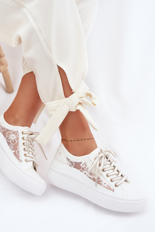 Vrijetijdsschoenen met kant met platform Lee Cooper LCIN-26-44-4480 Initte kleur