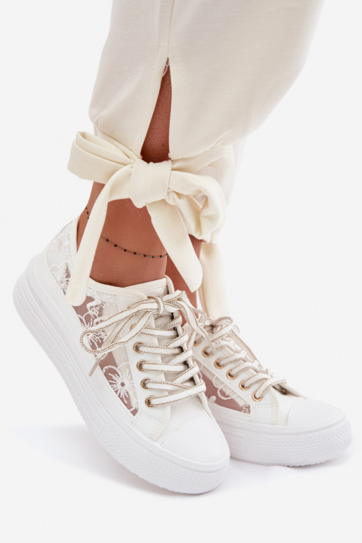 Chaussures de loisirs avec de la dentelle avec une plateforme Lee Cooper LCDANS-26-44-4480 couleur blanche