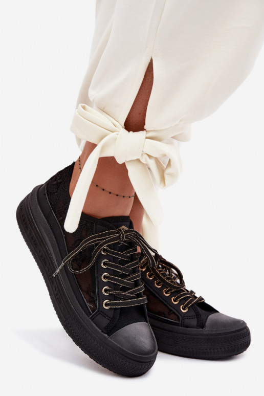 Vrijetijdsschoenen met kant met platform Lee Cooper LCIN-26-44-4479 zInart