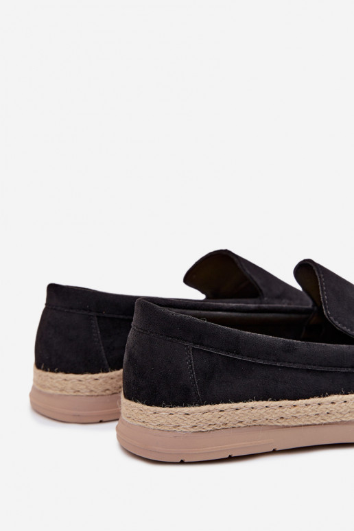 Mocassins espadrilles pour hommes couleur noire Rexton