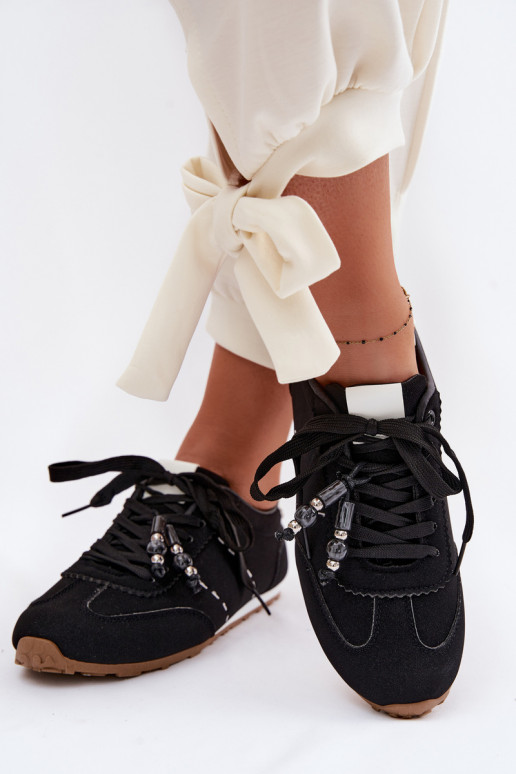 Sneakers model schoenen Dames laag met kralen zInart Galora