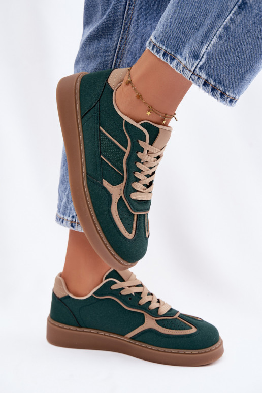 Laag Sneakers model schoenen Dames groene kleur Brenelle