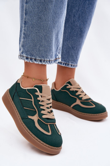 Dames lage sportieve schoenen groen Brenelle 2