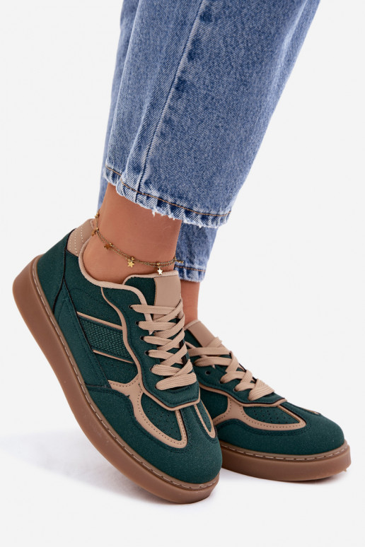Faible Chaussures modèle baskets Féminin couleur verte Brenelle