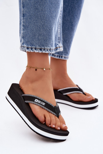 Chaussons avec plateforme pour femmes Big Star NN274A727 noires 2