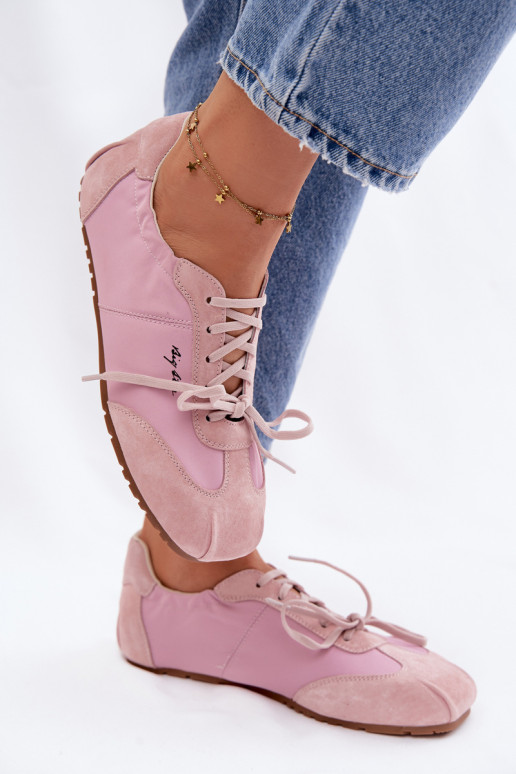 en daim Chaussures modèle baskets Bas femme Big Star TT274600 couleur rose