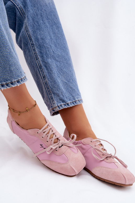 en daim Chaussures modèle baskets Bas femme Big Star TT274600 couleur rose