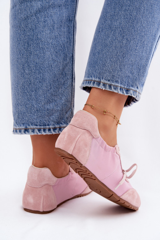 en daim Chaussures modèle baskets Bas femme Big Star TT274600 couleur rose