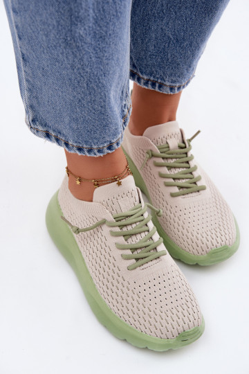 Dames sportschoenen zandkleurig Helinae