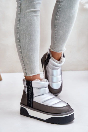 Laag SneeuIn laarzen Op dikke zool D.Franklin DFSH371010 zilvere kleur