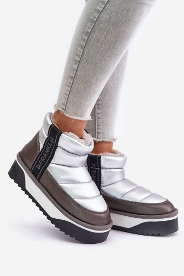Faible Bottes de neige Sur une semelle épaisse D.Franklin DFSH371010 couleur argent 2