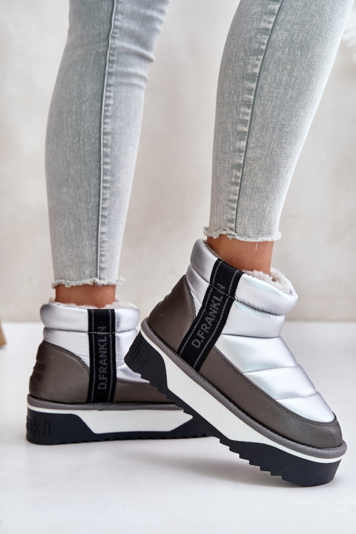 Faible Bottes de neige Sur une semelle épaisse D.Franklin DFSH371010 couleur argent