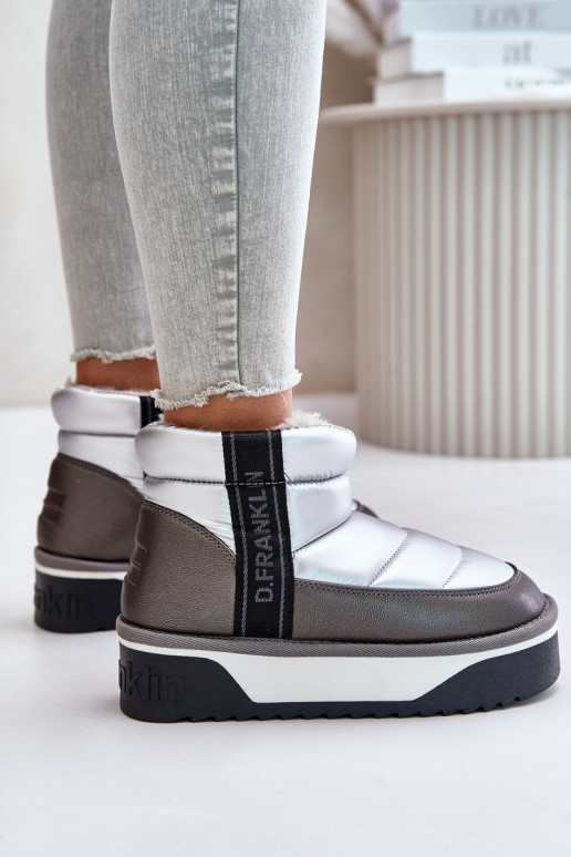 Faible Bottes de neige Sur une semelle épaisse D.Franklin DFSH371010 couleur argent