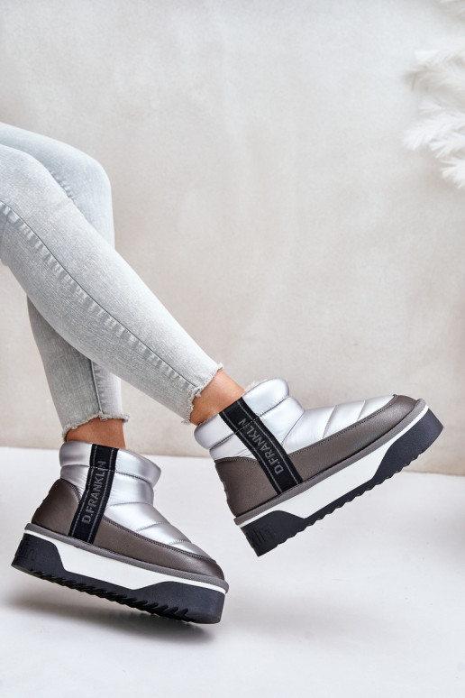 Faible Bottes de neige Sur une semelle épaisse D.Franklin DFSH371010 couleur argent