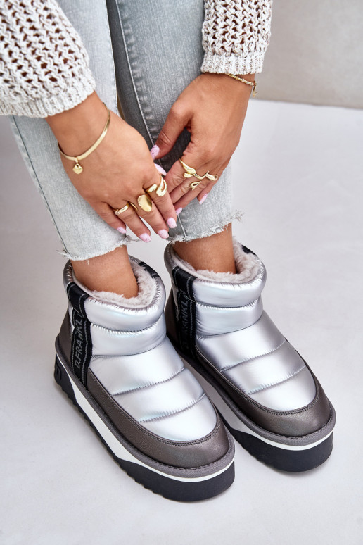 Faible Bottes de neige Sur une semelle épaisse D.Franklin DFSH371010 couleur argent