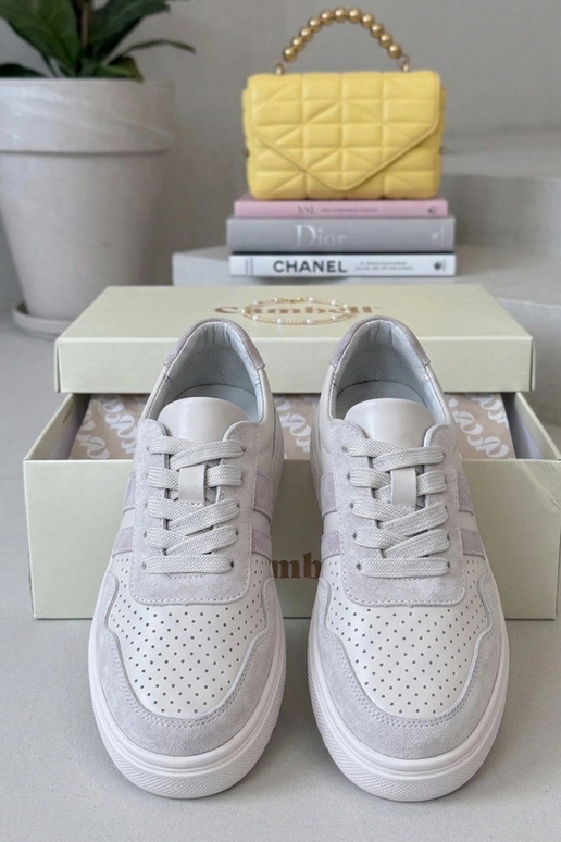 Beige Sportschuhe aus Naturleder Cambell