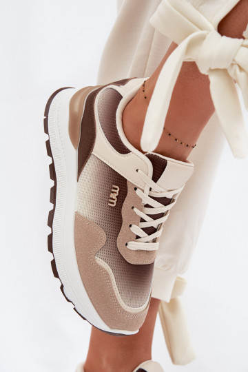 Sneakers model schoenen Dames met platform bruine kleur Lelmira 2