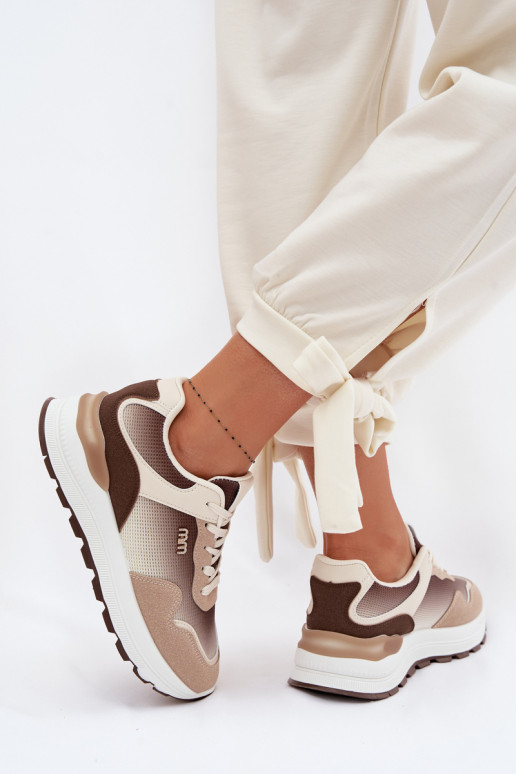 Sneakers model schoenen Dames met platform bruine kleur Lelmira