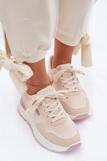 Sneakers model schoenen Dames met platform beige Lelmira 2