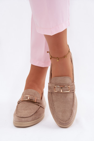 Mocassins femmes avec boucles couleur sable Belinae