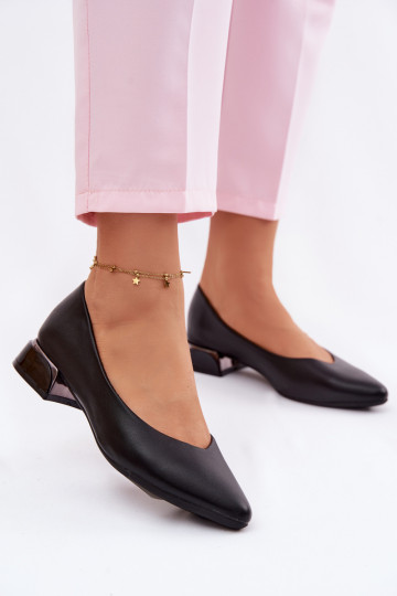 Ballerines Sur un talon bas Vinceza 62280 couleur noire 2