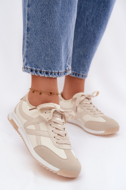 Sneakers Stilvollllschuhe Feminin Vinceza 11674 Beige