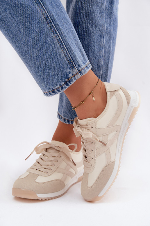 Chaussures modèle baskets Féminin Vinceza 11674 beige