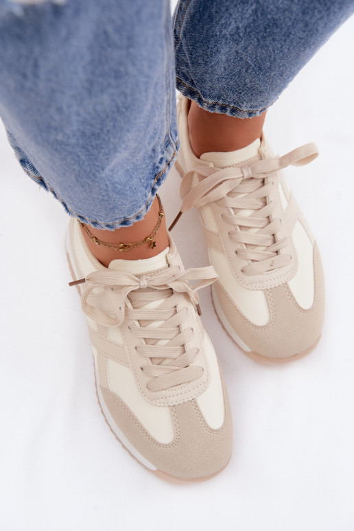 Chaussures modèle baskets Féminin Vinceza 11674 beige