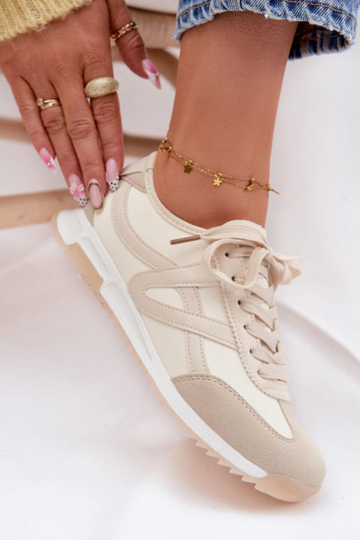 Sneakers Stilvollllschuhe Feminin Vinceza 11674 Beige