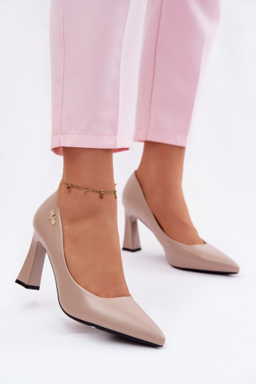 Style élégant Chaussures avec des talons Vinceza 62276 beige