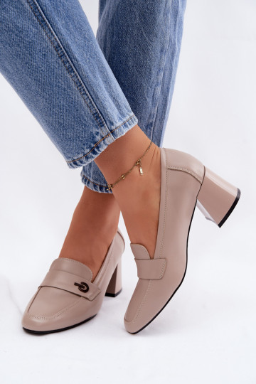 Leer schoenen Dames met hakken Vinceza 18119 beige 2