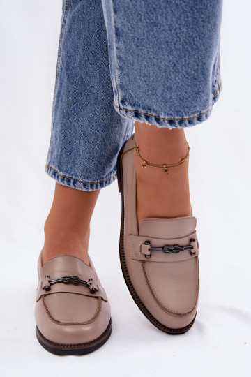 mocassins pour femmes Peau Vinceza 18132 beige