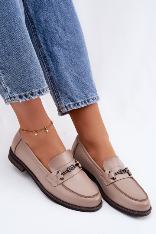 dames mocassins Leer Vinceza 18132 beige