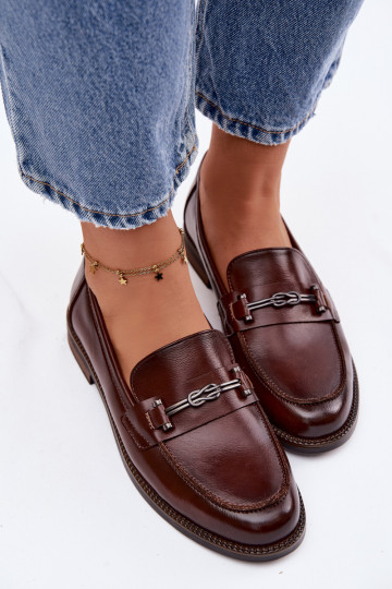 mocassins pour femmes Peau Vinceza 18132 marron