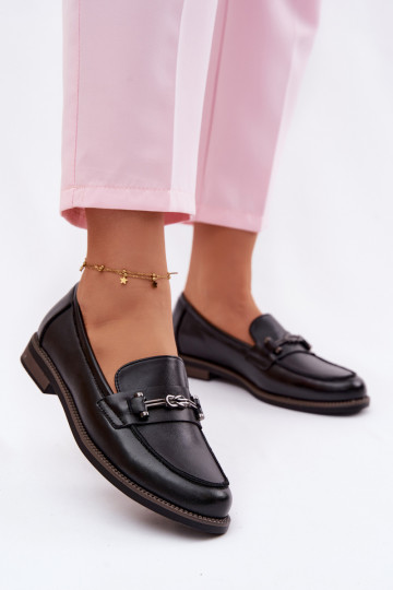 mocassins pour femmes Peau Vinceza 18132 couleur noire