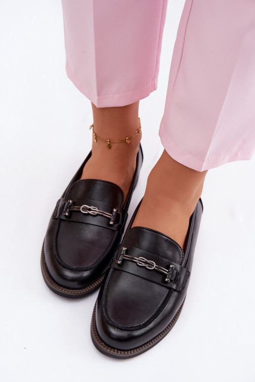 mocassins pour femmes Peau Vinceza 18132 couleur noire