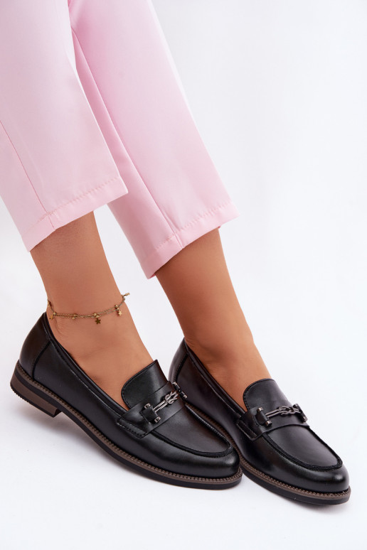 Mokassins für Damen Haut Vinceza 18132 schZuarze Farbe