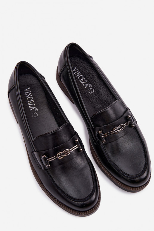 mocassins pour femmes Peau Vinceza 18132 couleur noire