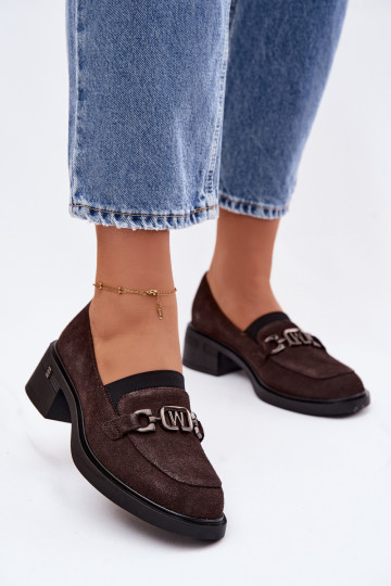 Schuhe Mokassins für DamenErmöglichtturalnego aus INildlederu Auf niedrigem Absatz Vinceza 18127 CzekoladoZue 2