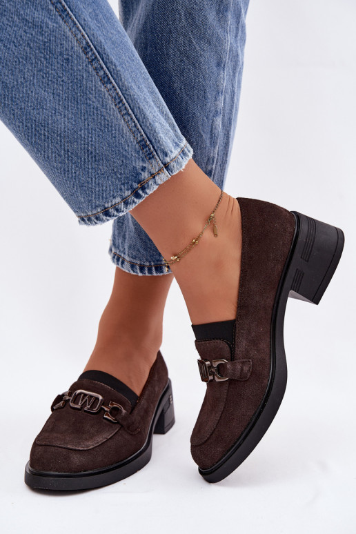 schoenen dames mocassinsOpturalnego van suèdeu Op een lage hak Vinceza 18127 CzekoladoIne