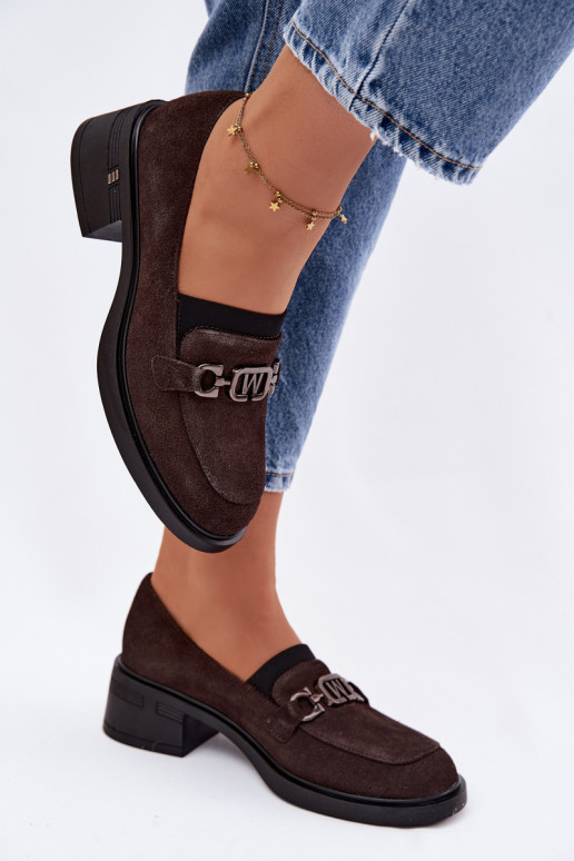 Schuhe Mokassins für DamenErmöglichtturalnego aus INildlederu Auf niedrigem Absatz Vinceza 18127 CzekoladoZue