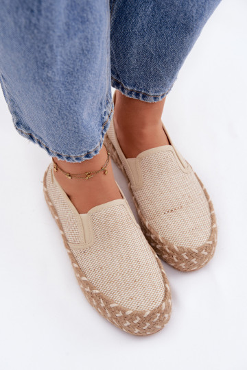 Espadrilles avec une plateforme Avec tresse Lee Cooper LCDANS-26-31-4332 beige