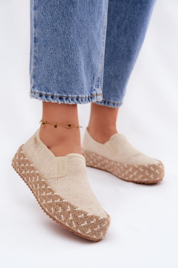 Espadrilles met platform Met Vlecht Lee Cooper LCIN-26-31-4332 beige 2