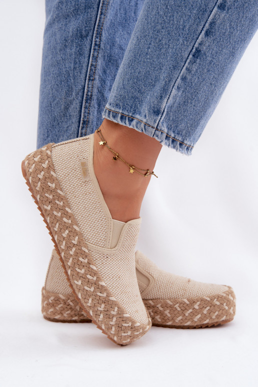 Espadrilles mit einer Plattform Mit Zopf Lee Cooper LCIN-26-31-4332 Beige