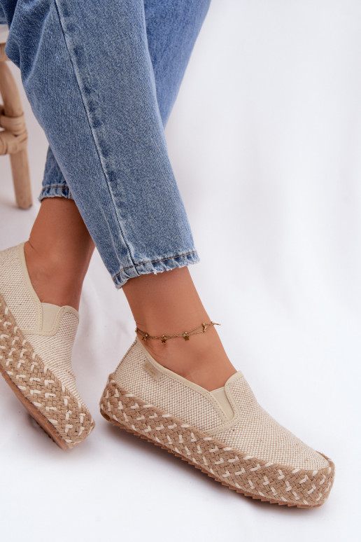 Espadrilles met platform Met Vlecht Lee Cooper LCIN-26-31-4332 beige