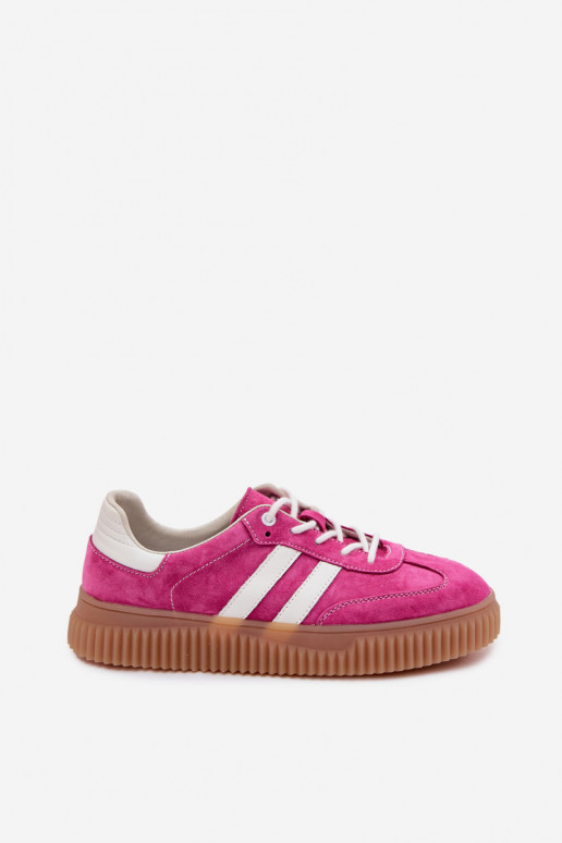 van suède Sneakers model schoenen Dames met platform roze Het heeftrisae