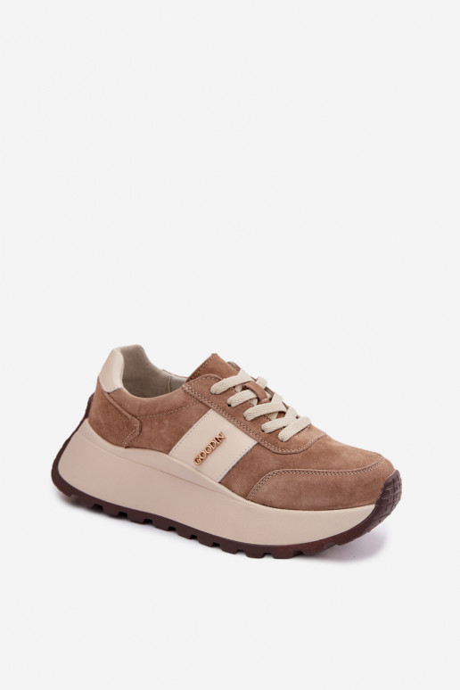 Sneakers Stilvollllschuhe Feminin mit einer PlattformErmöglichtturalnego aus INildlederu Beige Rosinae