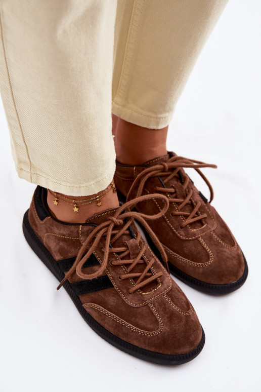 Peau en daim Chaussures modèle baskets Féminin marron Ismina