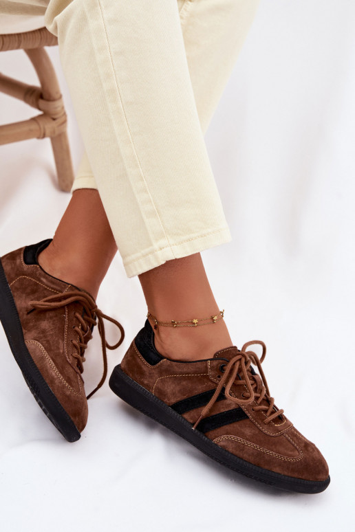 Peau en daim Chaussures modèle baskets Féminin marron Ismina