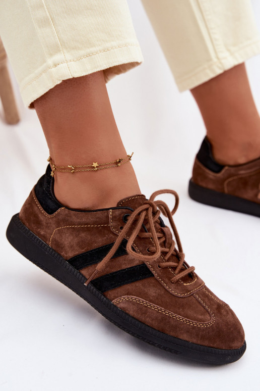 Peau en daim Chaussures modèle baskets Féminin marron Ismina